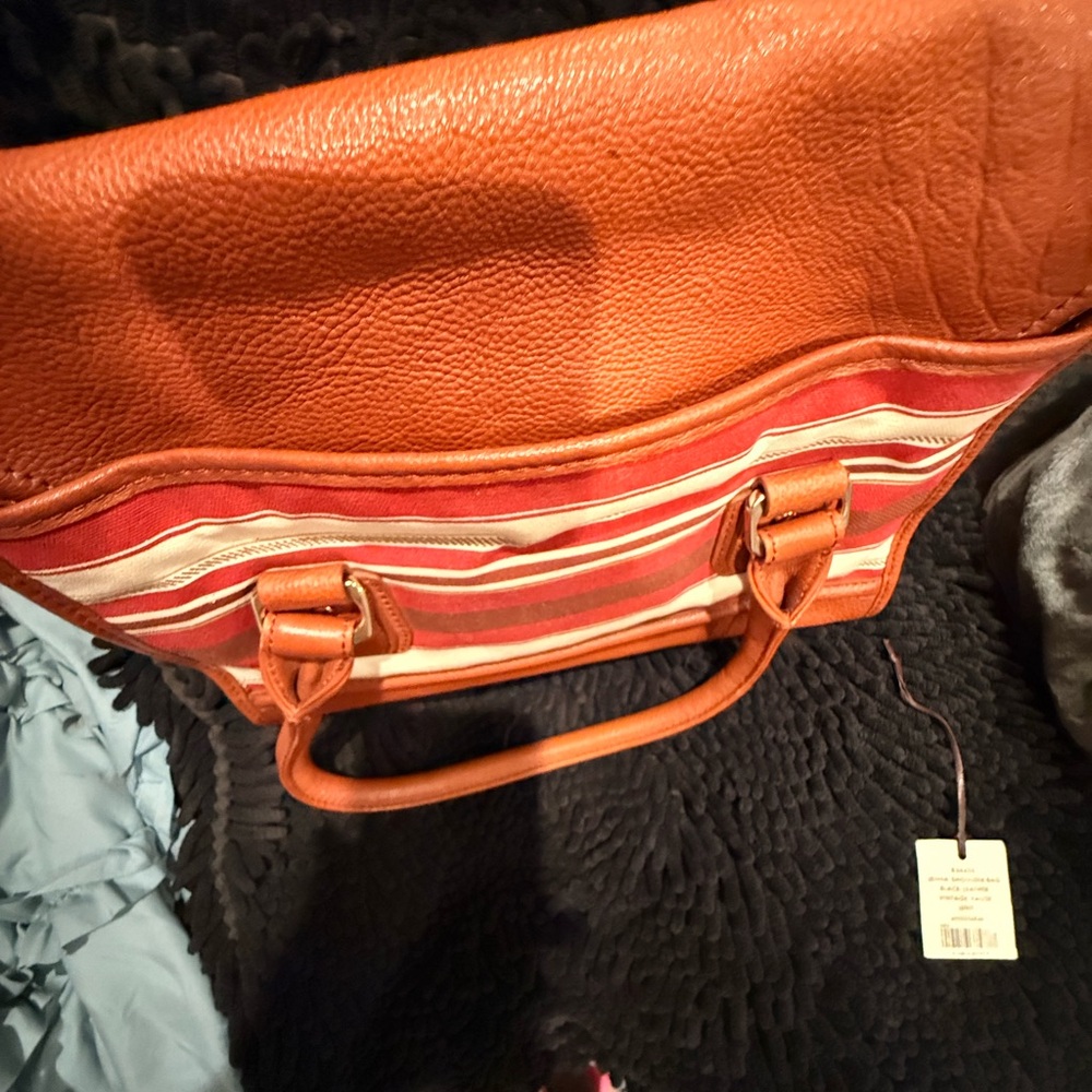 Vintage Cole Haan Tan and Red Leather Satchel - Picture 6 of 6